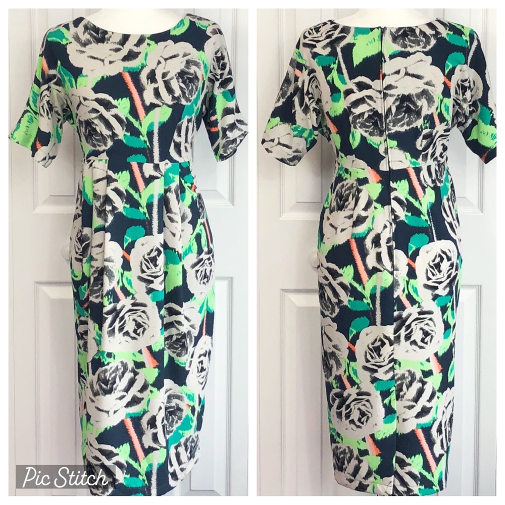 ASOS Maternity Colorful Rose Floral Print Midi Sheath Dress US 4
